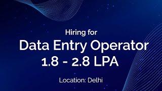 TeamLease Hiring for Data Entry Operator | Salary - 1.8 - 2.8 LPA