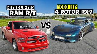 Nitrous-Fed Hemi Ram vs @RobDahm's 4-Rotor AWD RX-7