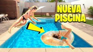 MONTAMOS UNA NUEVA PISCINA EN CASA! Los MEJORES SALTOS al AGUA de Daniela y Martina