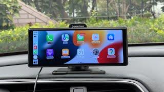 Car Dash Mount Apple CarPlay & Android Auto Stereo Display Screen with 2.5K dash cam + Backup Camera