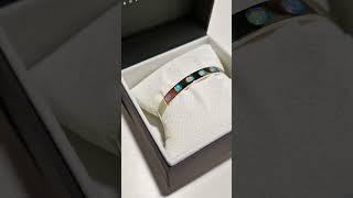 Gorgeous Blue Opal 9ct White Gold Bangle #OpalJewelry #GemstoneBeauty #HandmadeJewelry #CustomDesign