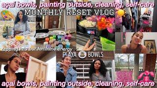 a VERY productive vlog : monthly reset—hanging w/ vadah, painting, cooking dinner, cleaning, etc.