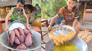 Chef Ny: Yummy Fry Egg and cook, Catfish Amazing recipe, Crispy banana blossom | Cooking Skill