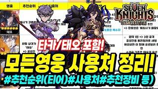 세븐나이츠 리버스] 신캐릭터 태오, 타카 포함 *최신* 모든 전설/희귀 영웅 정보 정리! 추천 순위 / 주 사용처 / 추천장비 / 알아두면 좋은 것들 등! (기존과 변동있음!)