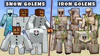 All Iron Golems vs All Snow Golems - Mutant Iron Golems vs Mutant Snow Golem