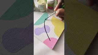 Paint with me ️ Abstract mini canvas painting  #art  #shorts #colors #drawing #pastel