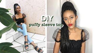 DIY Puffy Sleeve Top | How to make square neck top