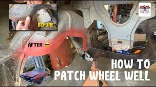 how to make patches for seamless Wheel well rust repair 1968 Firebird