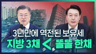 판 자체가 바뀌는 부동산 보유세의 골격, '은마1채〉지방3채' 3년 만에 역전된 종부세