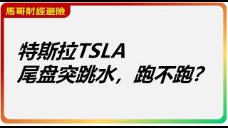 美股特斯拉TSLA尾盘突跳水，什麼原因，跑不跑？本週大跌。