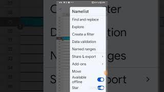 Google sheets Filter option from Mobile@devtech7545 #shorts