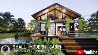 SMALL MODERN TROPICAL HOUSE | BLACK MODERN CABIN | TINY HOUSE by Q Architect