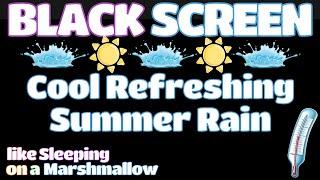 Relaxing Sleep with the Cool, Refreshing Sound of Rain on Hot Summer Pavement | BLACK SCREEN