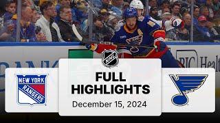 NHL Highlights | Rangers vs. Blues | December 15, 2024