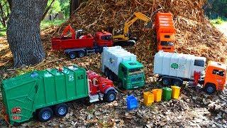 Garbage Truck Videos For Children l Orange Garbage Trucks Picking Up Trash l Garbage Trucks Rule