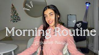 DAY 2 - TRAIN FOR A MARATHON WITH ME‍️| winter runs in the city + grwm + morning routine