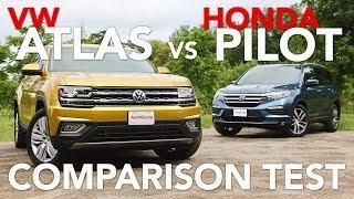 2018 Volkswagen Atlas vs 2017 Honda Pilot Comparison Test