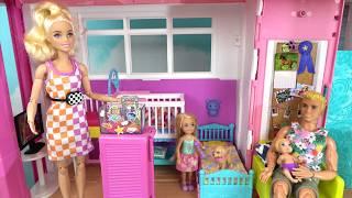 Barbie and Ken at Barbie Dream House Packing for Vacation and Barbie Sister Chelsea Night Trouble