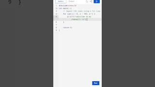 c program using for loop repeating 100 times 