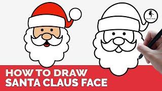 HOW TO DRAW SANTA CLAUS FACE EASY