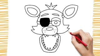 HOW TO DRAW FOXY FNAF ( STEP BY STEP )