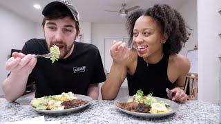 Cooking a steak dinner & Life update! | Destiny & Mitch