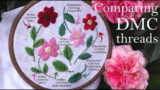 DMC Thread Comparison Part 1 - embroidery tutorial for beginners - free PDF Pattern 003