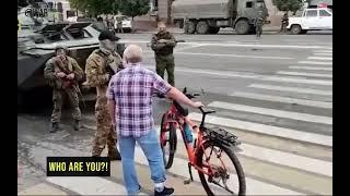 Local man arguing with Wagners near their BTR 82А in Rostov