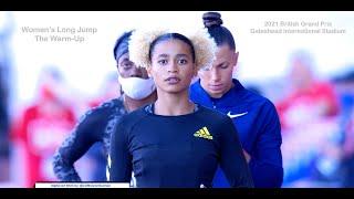 Women's Long Jump: The Warm-Up.  British Grand Prix.  Gateshead International Stadium. July 13, 2021