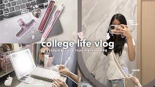 COLLEGE LIFE VLOG ˚𝜗𝜚 studying for tests, new school bag, cafe hopping, competition, JUDYDOLL haul