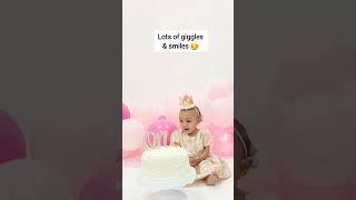 Cake smash 1 year old baby girl photoshoot #shorts #endracism #bday #cakesmash #interracialfamily