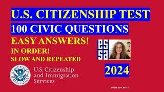 2024 100 Civics Questions and Answers in Order: U S  Citizenship Interview | Slow Easy Answer