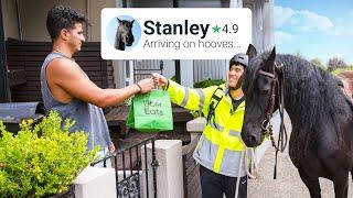 I Actually Delivered Uber Eats on a Horse