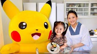 PIKACHU Came to Kimono Mom’s Kitchen! Pokémon Sushi Roll | Japanese Home Cooking