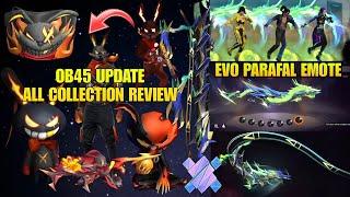 OB45 ALL BUNNY COLLECTION REVIEW | EVO PARAFAL EMOTE REVIEW | OB45 ALL LEGENDARY ITEMS REVIEW