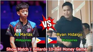 AJ Manas VS Ryan Mark Hidalgo | Show Match : Billiards 10-Ball Money Game - Race To 19