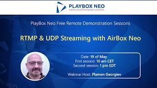 PlayBox Neo Webinar 1 ▶️ RTMP & UDP Streaming with AirBox Neo