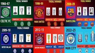 ALL TIME TREBLE WINNERS FOOTBALL HISTORY | MAN CITY , INTER MILAN, BARCELONA,