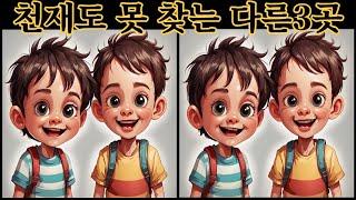 천재도 못 찾는 다른3곳, (25) 다른그림찾기 치매예방 퍼즐 퀴즈 틀린그림찾기