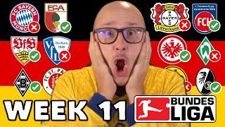 2024/25 BUNDESLIGA PREDICTIONS - WEEK #11