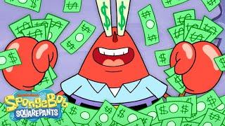 Mr. Krabs ROLLING in Cash for 60 Minutes Straight  | SpongeBob