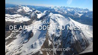 De Adelboden au Niesen, en avion le 10 mai 2024