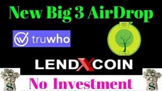 Online Free Earning AirDrop BioCion 100,WHO Token,LendXcoin,  with Crypto Bikash