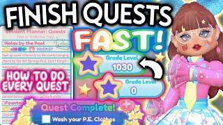 HOW TO FINISH EVERY QUEST & LEVEL UP FAST IN CAMPUS 3! HACKS & TIPS! ROBLOX Royale High Secrets