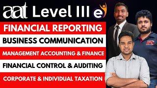 AAT Level 3 Courses: Financial Reporting, Management Accounting, Finance Control, Auditing, Taxation