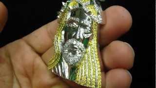 Mr Chris Da Jeweler Custom Solid Back Micro Jesus Sterling Silver Never Tarnish ( VNO: MJ4918)