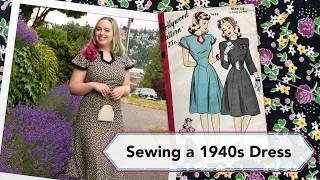 Sewing a 1940s Dress Out of Vintage Cotton | Vintage sewing project + sew with me