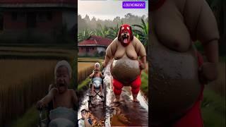 Evolution of cat:Sumo wrestler wearing dog costume & baby siting on dirty road #cat#cute#love#short