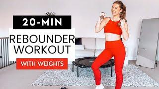 20-Minute Rebounder Workout with Weights | Low-Impact Mini Trampoline Cardio