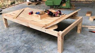 Creation Woodworking Projects Ideas From Wood Pallets // Building Sunbathing Bed - DIY, Step by Step